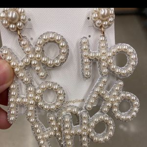 holiday pearl embellished Ho! Ho! Ho! Earrings